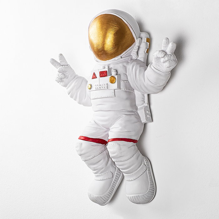 Wallity Peace Sign Astronaut - 1 Blanco y dorado